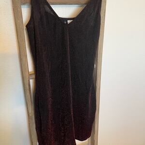 DIVIDED NWOT Womens Size 6 Semi Sheer Red Sparkle Mini cocktail dress